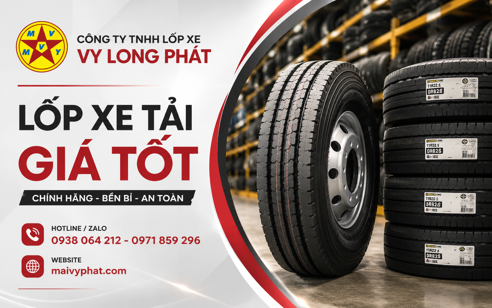 Vy Long Phát, đơn vị chuyên cung cấp lốp xe tải, lốp đắp, lốp dán tại Biên Hòa, Đồng Nai