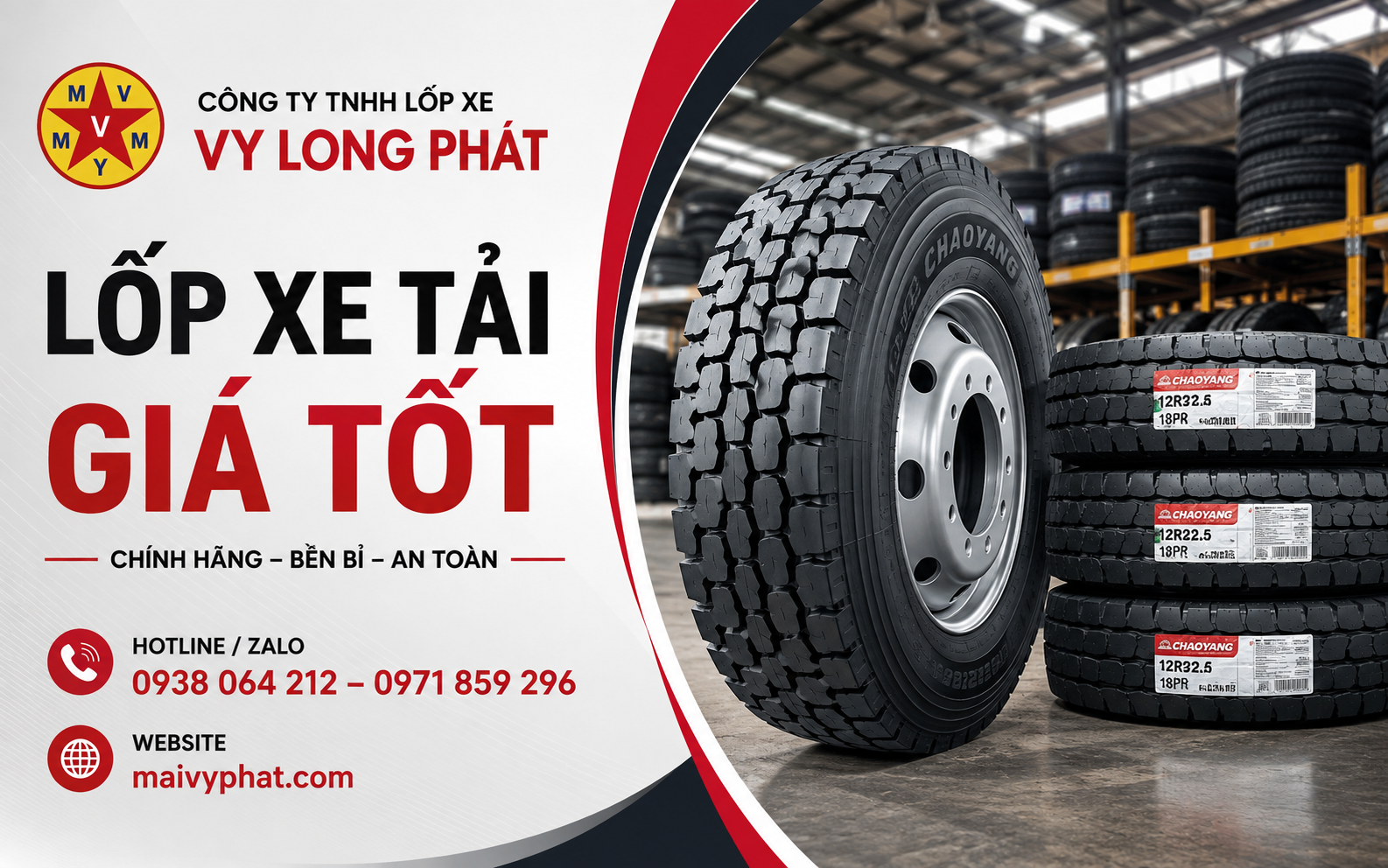 Vy Long Phát cam kết chất lượng và giá thành tốt tại Biên Hòa đối với các dòng lốp mới, lốp đắp, lốp dán